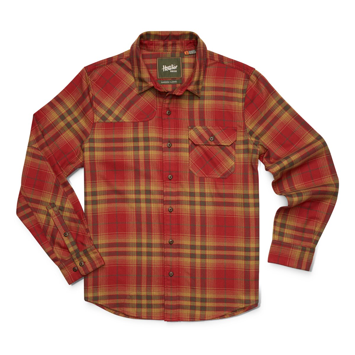 Мужская рубашка Howler Brothers Harker's Flannel, цвет: Клетчатый / Кирпичный — фото 5