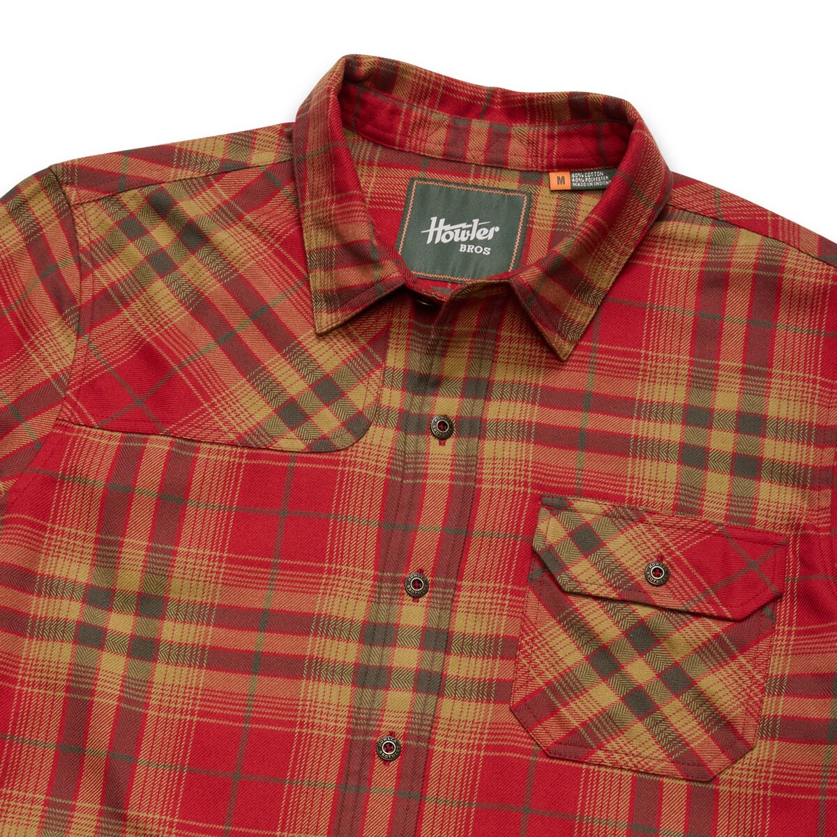 Мужская рубашка Howler Brothers Harker's Flannel, цвет: Клетчатый / Кирпичный — фото 6
