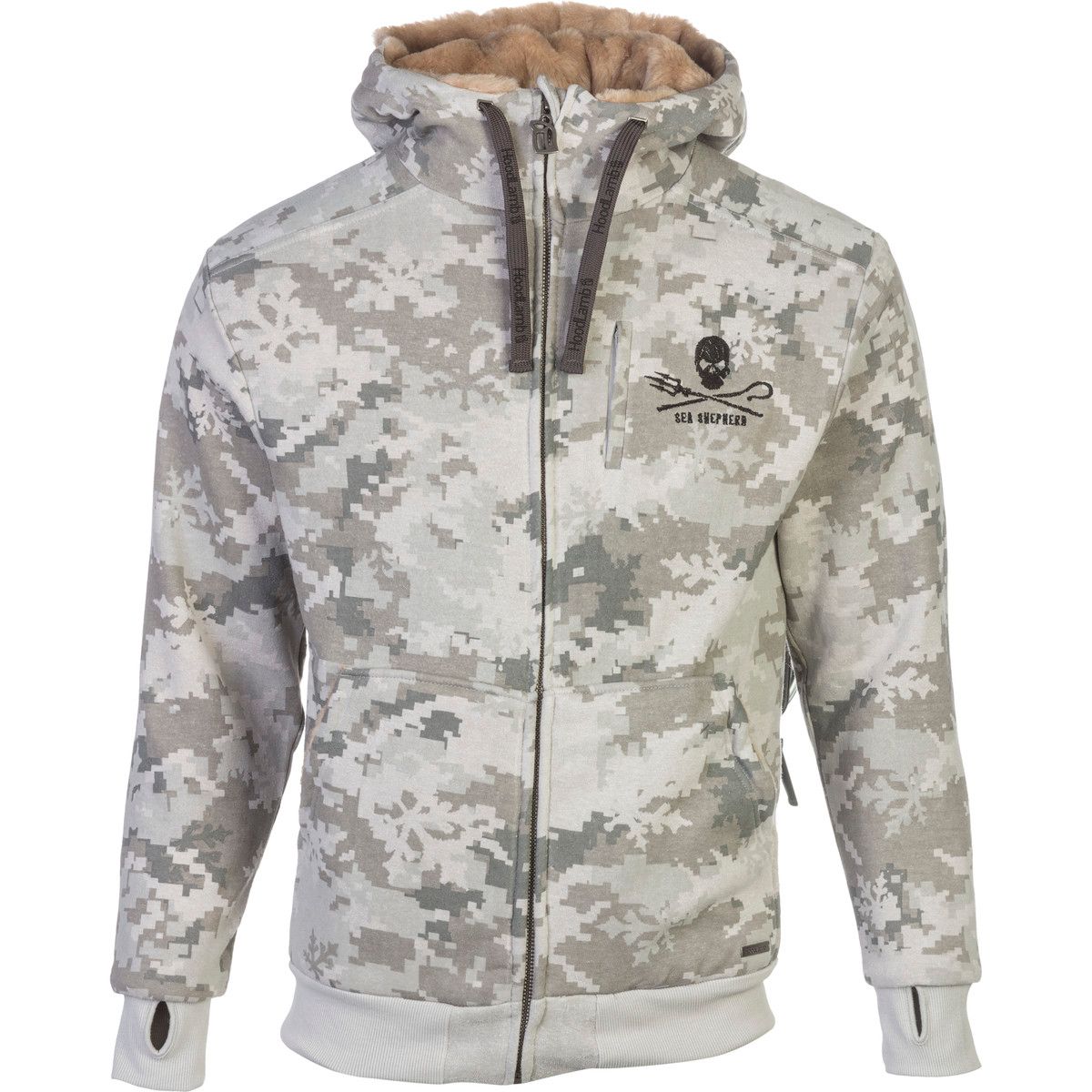 Hoodlamb Sea Shepherd Furry FullZip Hooded Sweatshirt Men's Clothing