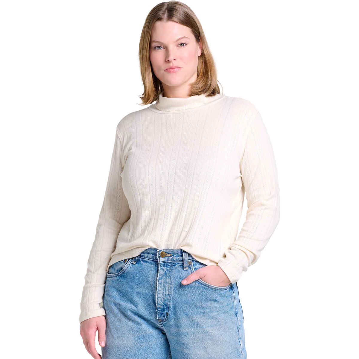 Toad&Co Foothill Pointelle Long-Sleeve T-Neck Shirt -...