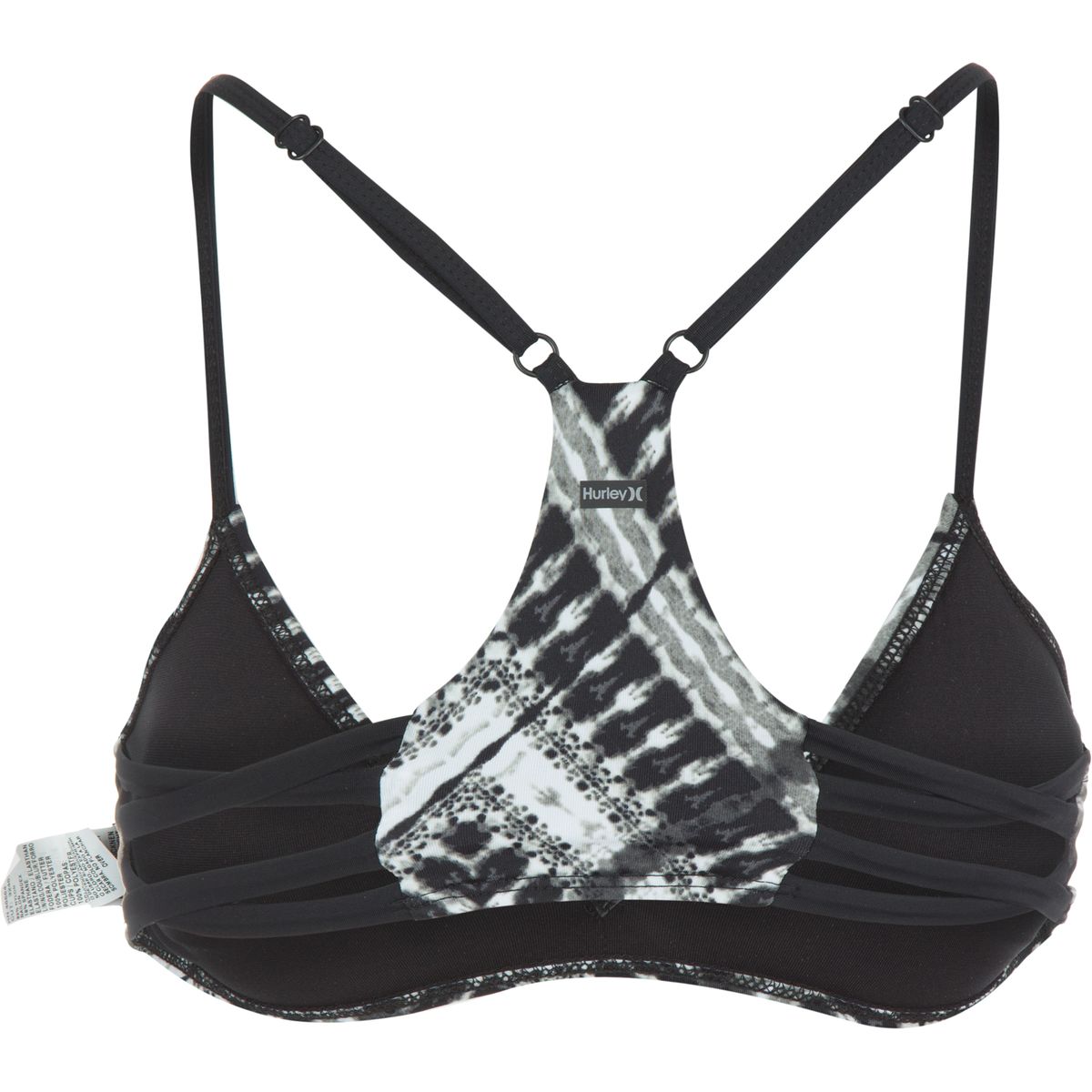 Hurley Tie Dye Maze Rem SC Sport Bra Bikini Top Women's Clothing
