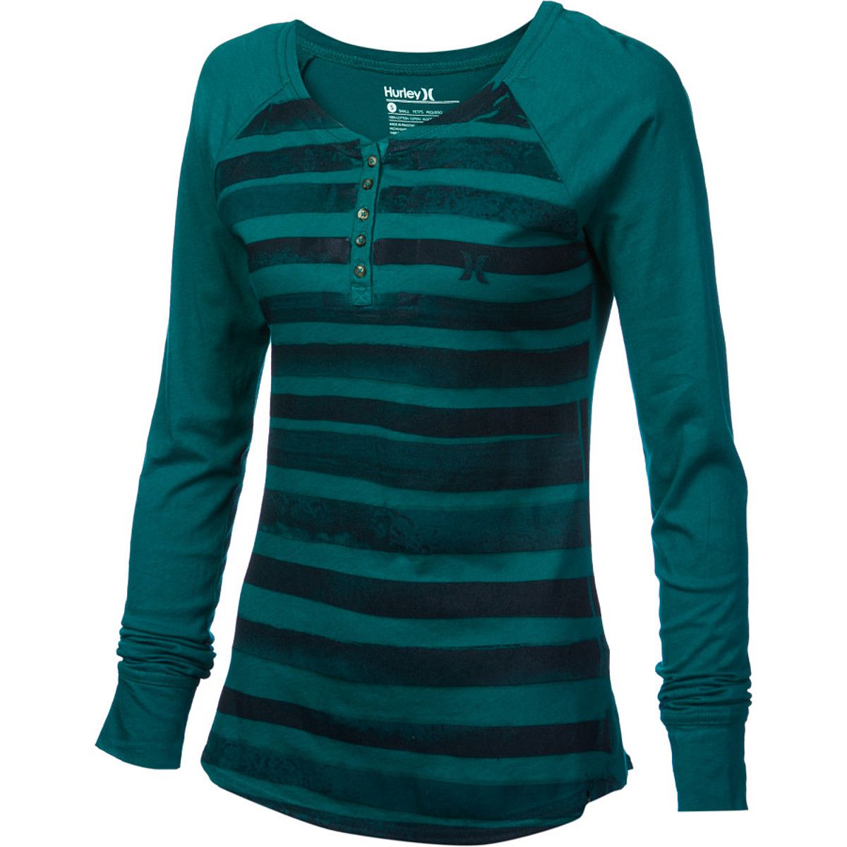 Hurley Spray Tan Henley Shirt LongSleeve Women's Clothing