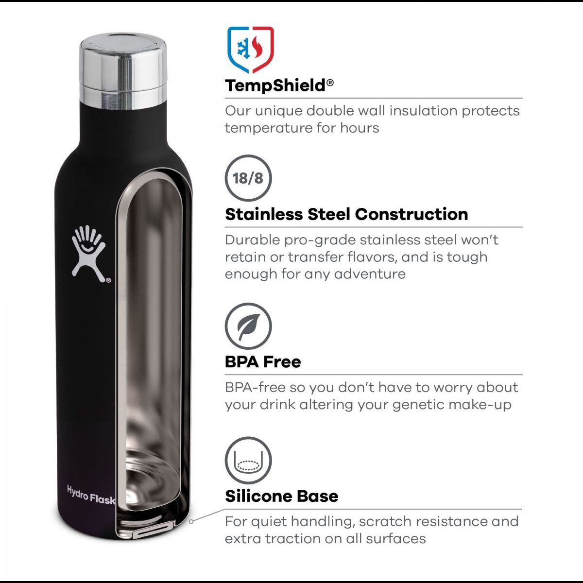 Hydro Flask 25oz Wine Bottle Hike & Camp