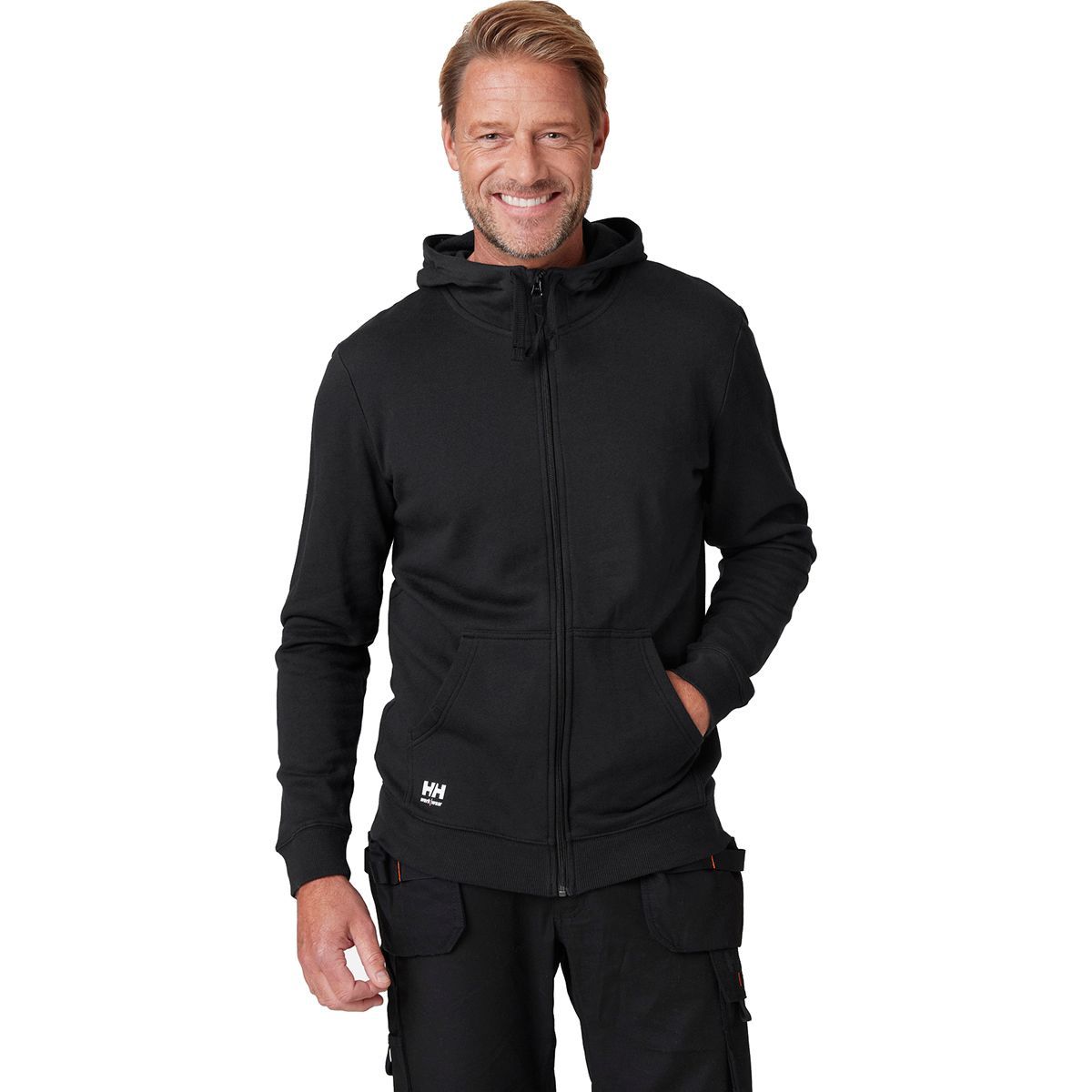 Pull Homme Helly Hansen, Rouge, Taille XL, Manches Longues, Zip Intégral, Molleton, Y2K