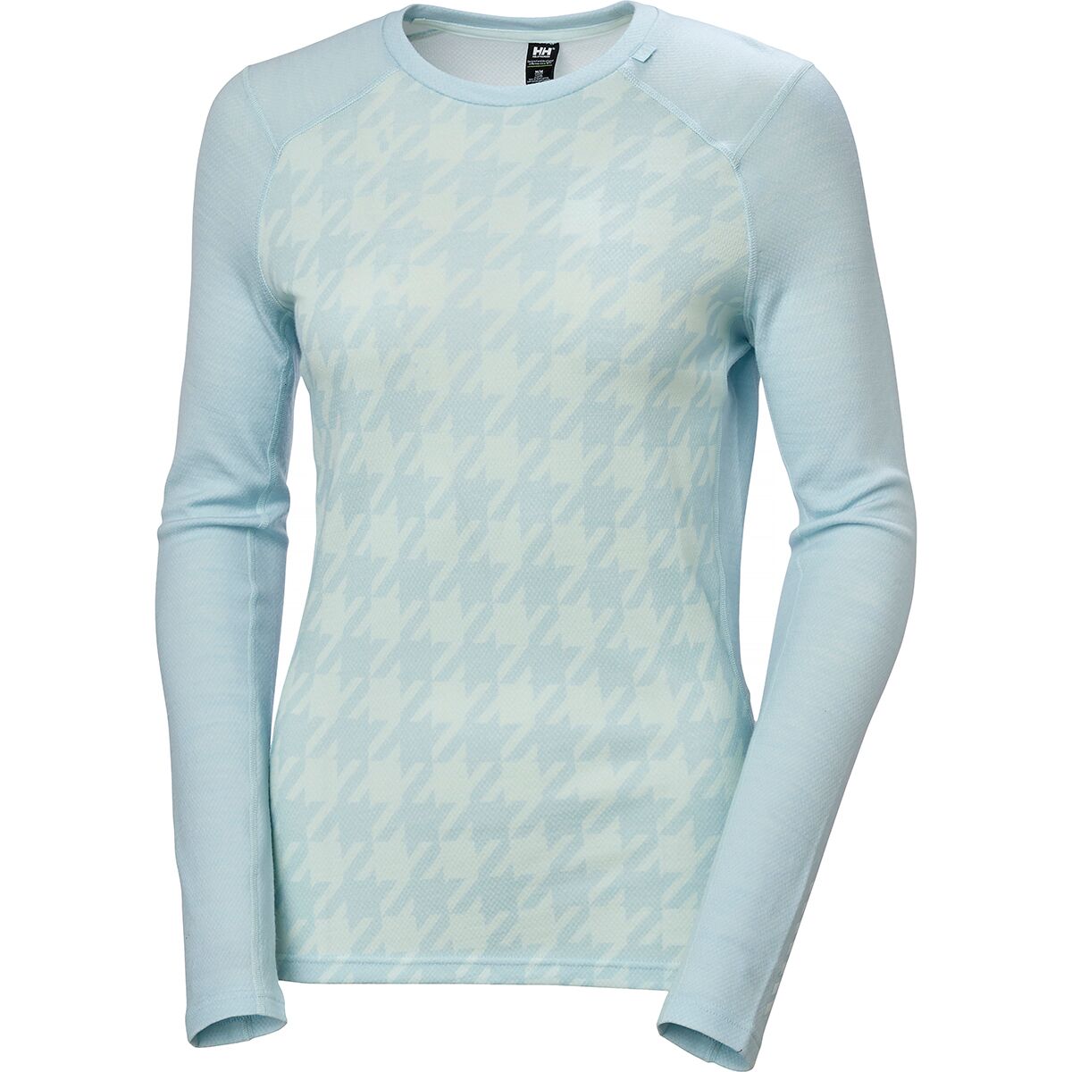 Женский топ Helly Hansen Lifa Merino Midweight Graphic Top, цвет: Синяя гусиная лапка — фото 3