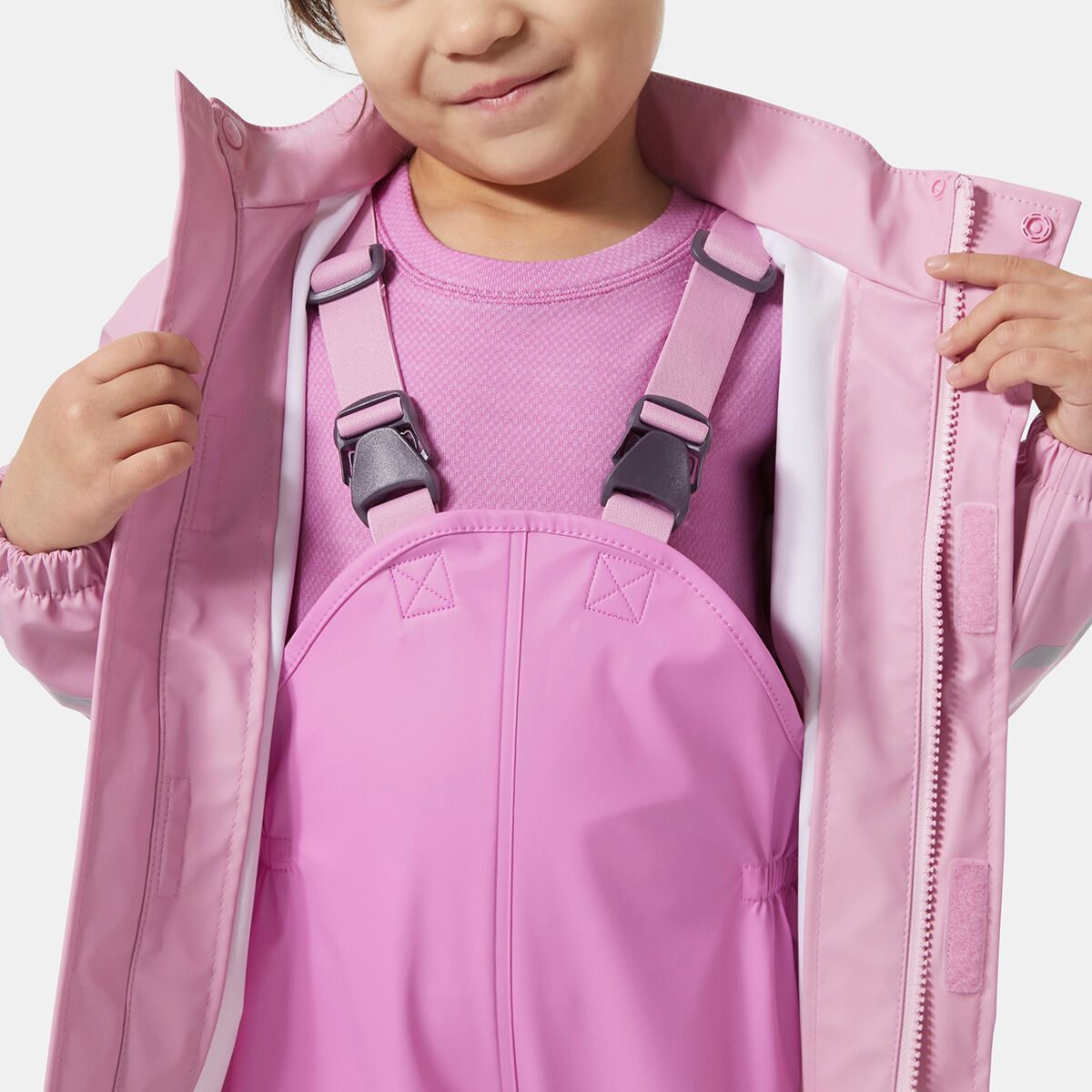 Детские комплекты Helly Hansen Bergen 2.0 PU Rain Set - Toddlers', цвет: Розовый — фото 10