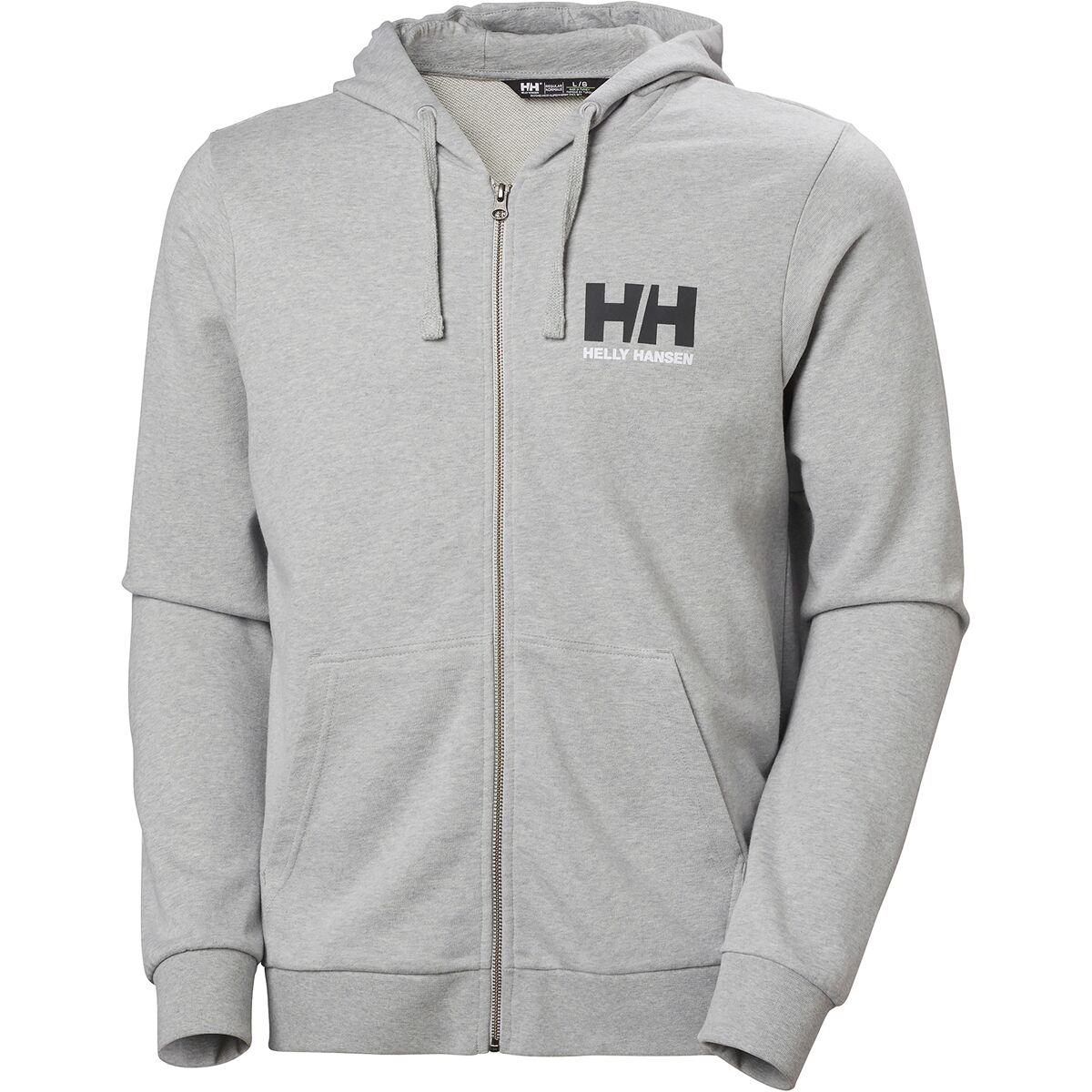 Мужское худи Helly Hansen Logo Full-Zip 2.0, цвет: Серый меланжевый — фото 2