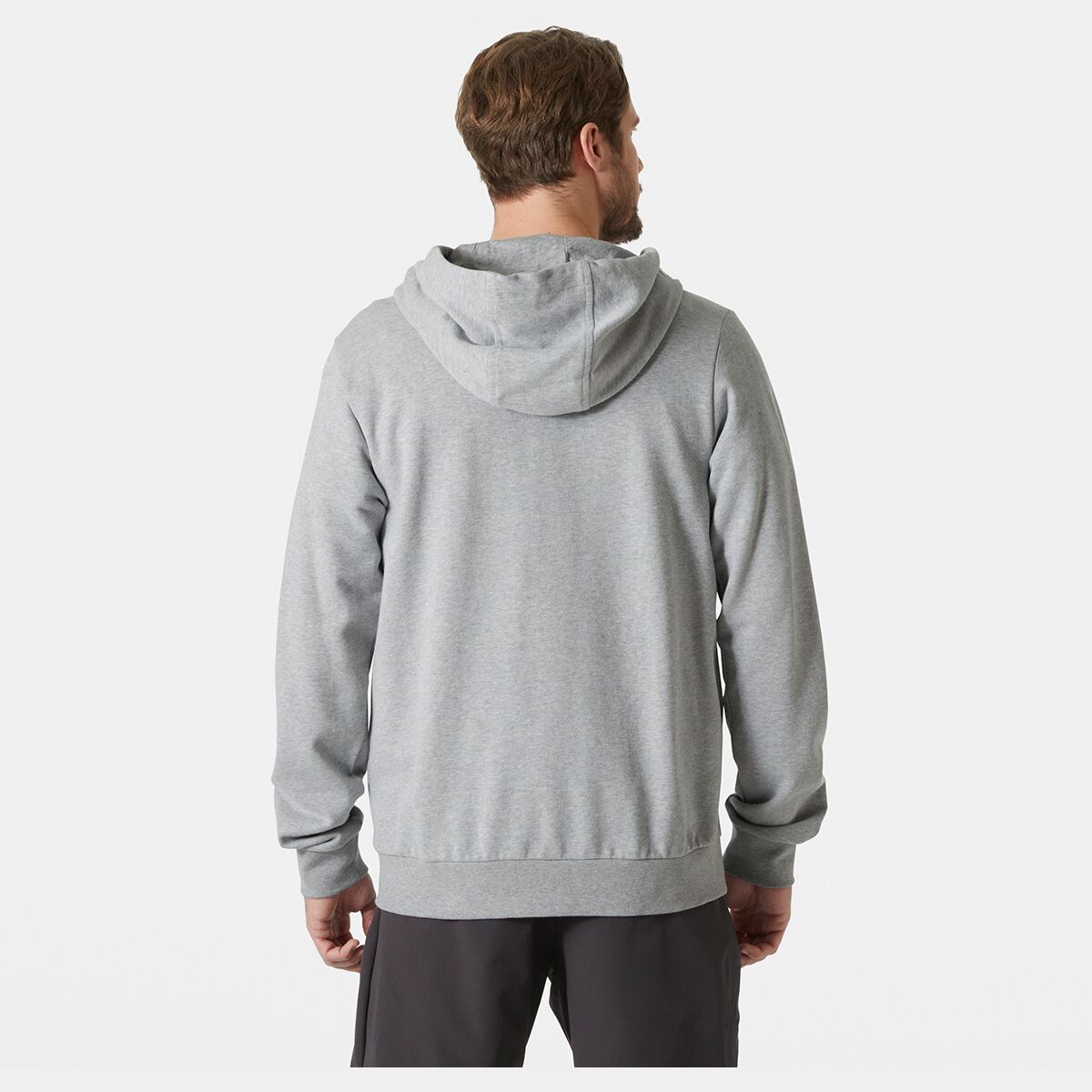 Мужское худи Helly Hansen Logo Full-Zip 2.0, цвет: Серый меланжевый — фото 6