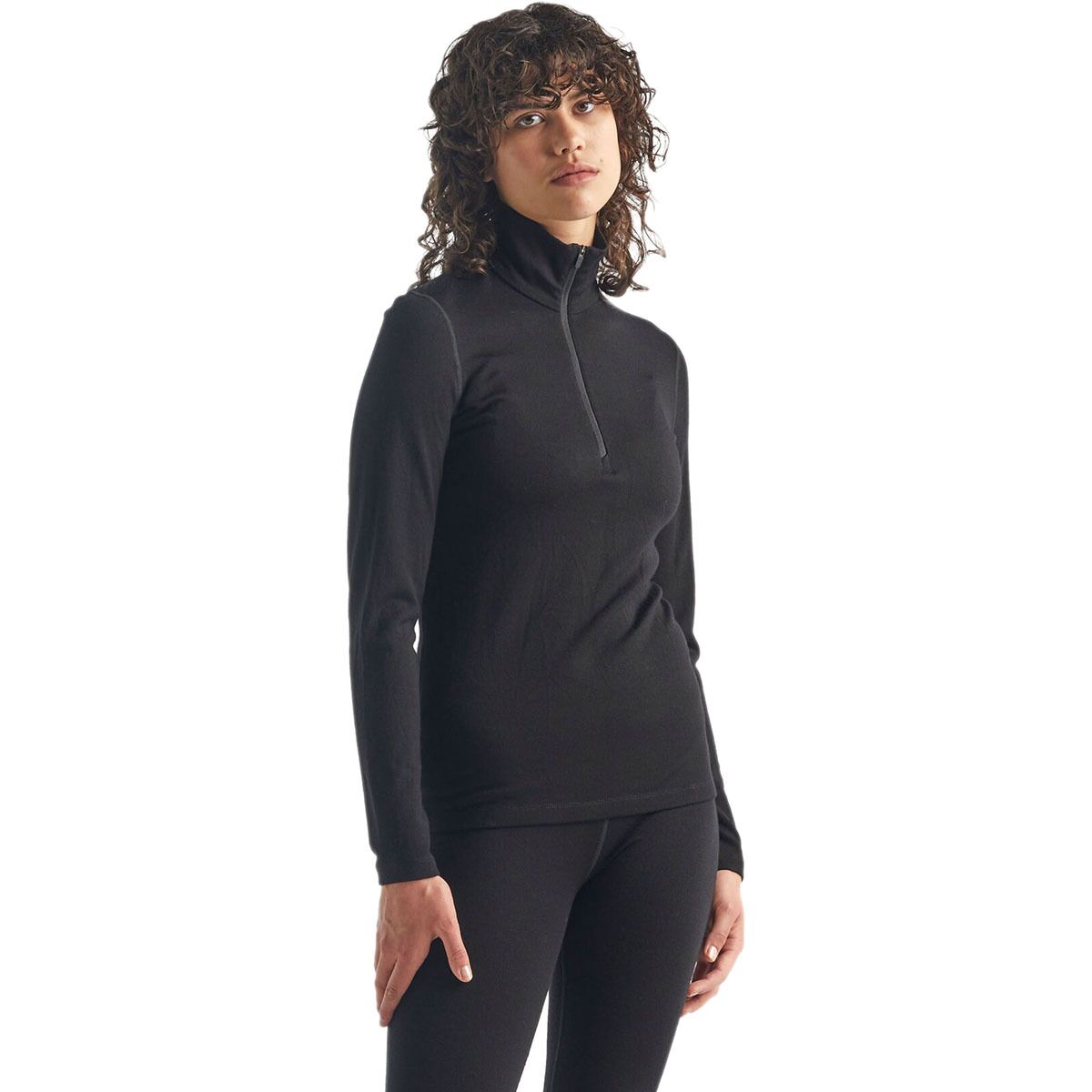 Icebreaker Bodyfit 260 Femme – Top Mérinos Manches Longues 1/4 Zip, Bleu, Taille S