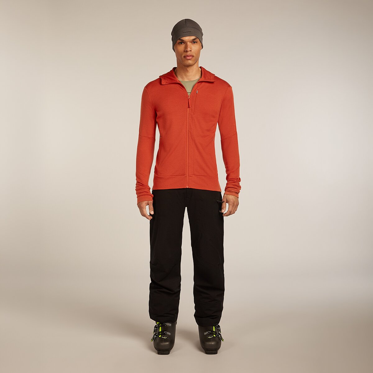 Мужское худи Icebreaker Merino 260 Quantum Long-Sleeve Zip, цвет: Agate — фото 3