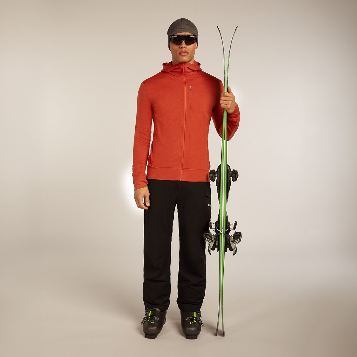 Мужское худи Icebreaker Merino 260 Quantum Long-Sleeve Zip, цвет: Agate — фото 4