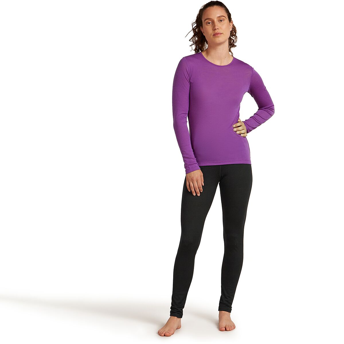Женские леггинсы Icebreaker Merino 200 Oasis High Rise Legging, цвет: Чёрный — фото 4