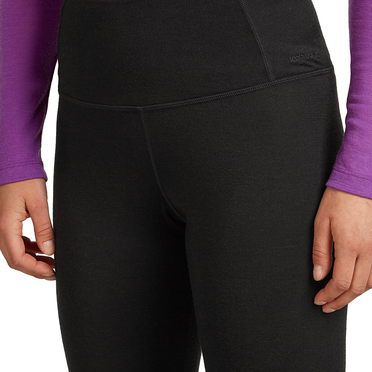 Женские леггинсы Icebreaker Merino 200 Oasis High Rise Legging, цвет: Чёрный — фото 6