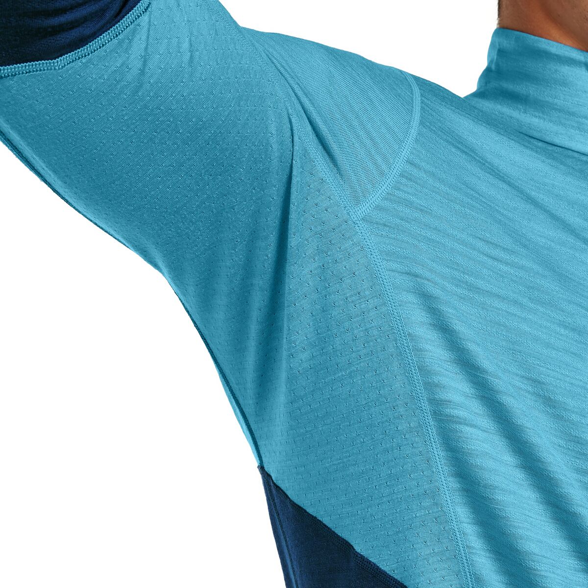 Мужские толстовки Icebreaker Merino Blend 200 RealFleece Descender LS 1/2-Zip Top, цвет: Arctic/Atlantis/Cb — фото 3