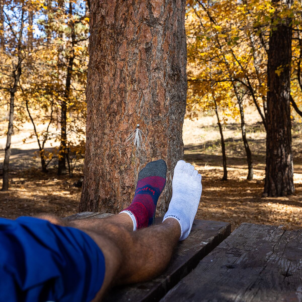 Injinji 2 Men's Run Midweight Mini Crew Toe Socks, Black/Gray, Medium