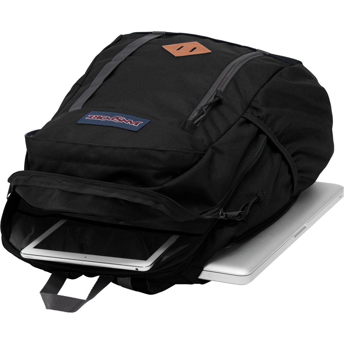 jansport backpack has holes Fox Hole Red Tape One Size Fashion Signature JS stamped metal zipper pull Jansport Foxhole Backpack JanSport Fox