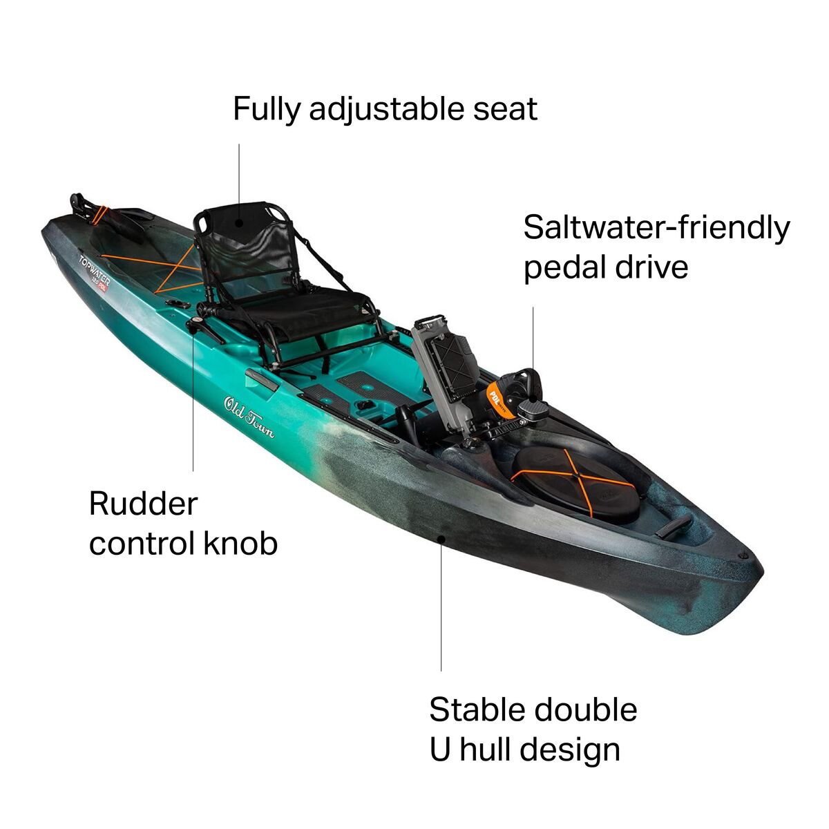 Old Town Topwater 120 PDL Kayak - 2022