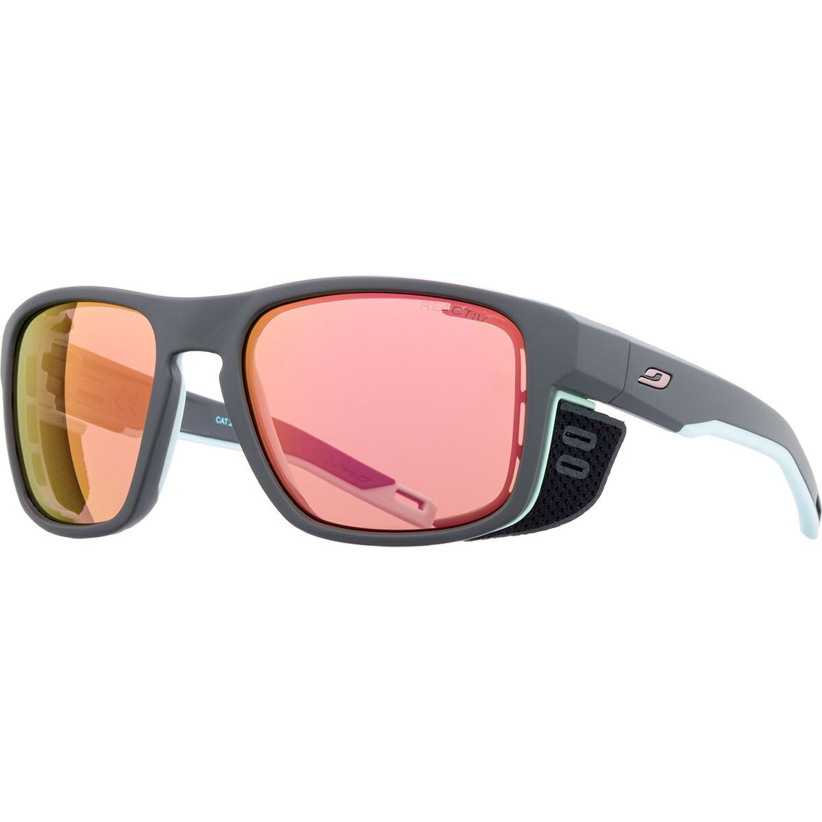 Julbo Shield M zonnebril, zwart Tryearslu/blauw/wit, uniseks, volwassenen, zwart/blauw/wit (Black Tryearslu/blauw/wit), M