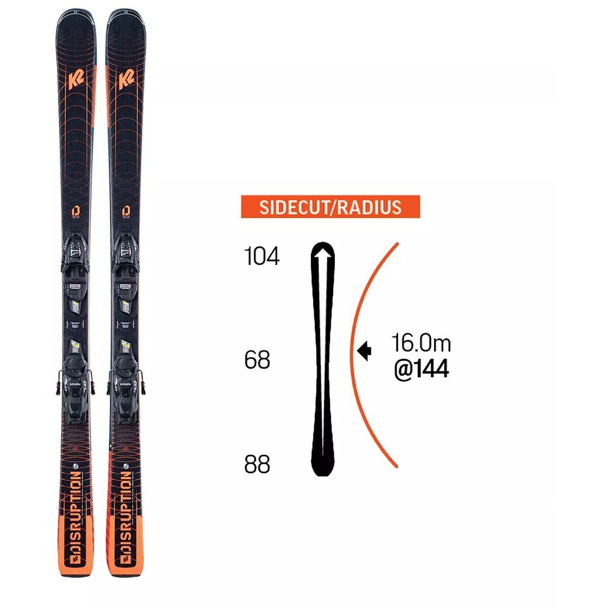 K2 Disruption Jr Ski with FST 7.0 Binding - Kids´