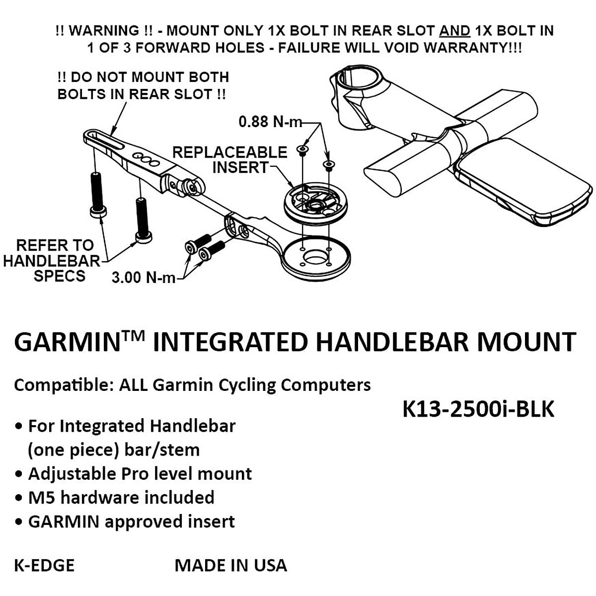 K-Edge IHS Computer Mount for Garmin