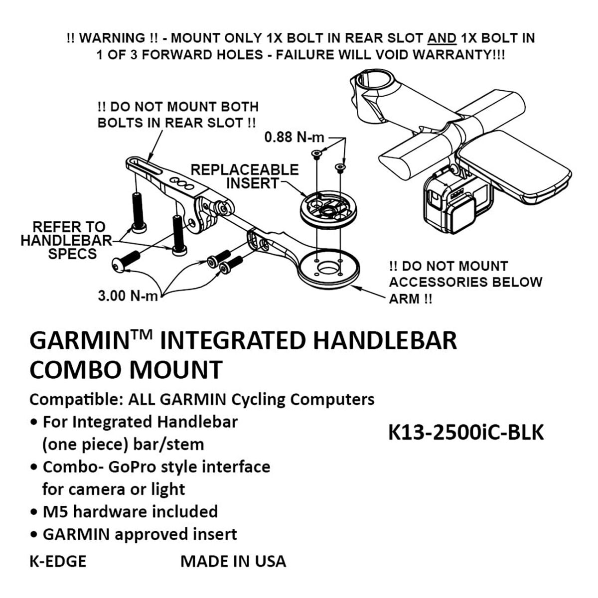 K-Edge IHS Combo Mount for Garmin