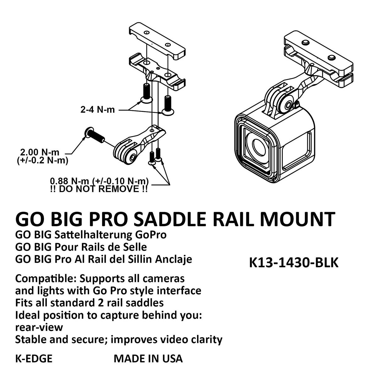 K-Edge Go Big Saddle Rail Mount