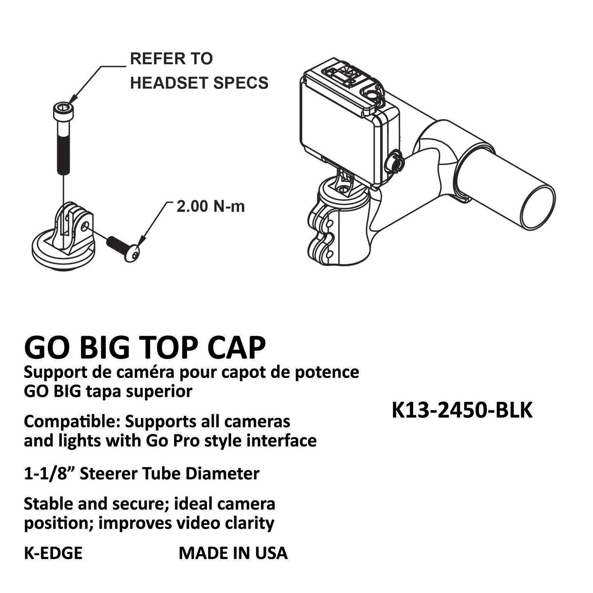 K-Edge Top Cap Mount