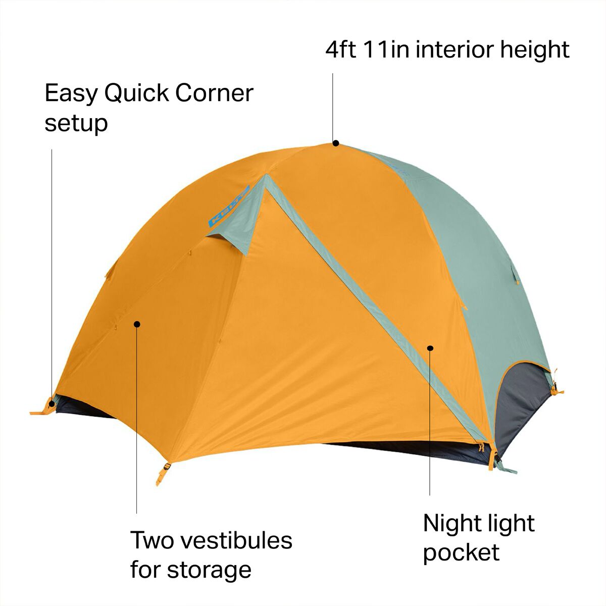 Kelty Wireless 4 Tent 4Person 3Season Hike & Camp