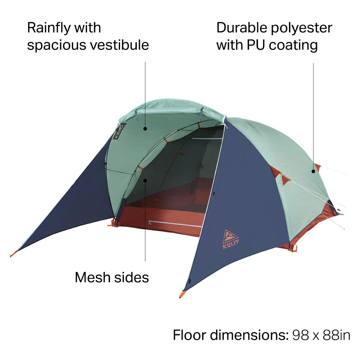 Kelty Rumpus 4P Tent: 4-Person 3-Season