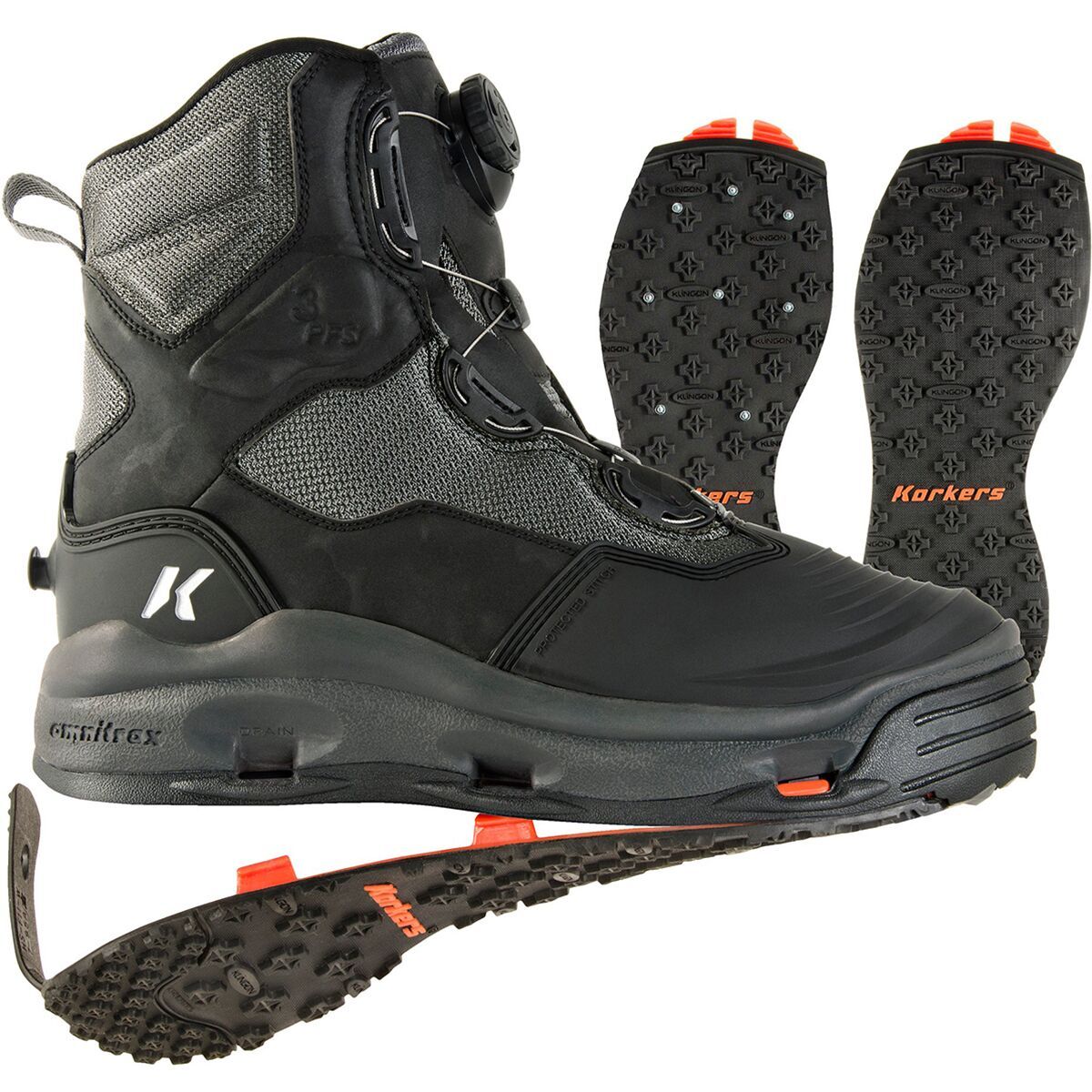 Studded// Kling On Rubber Korkers Fly Fishing Darkhorse Wading Boot