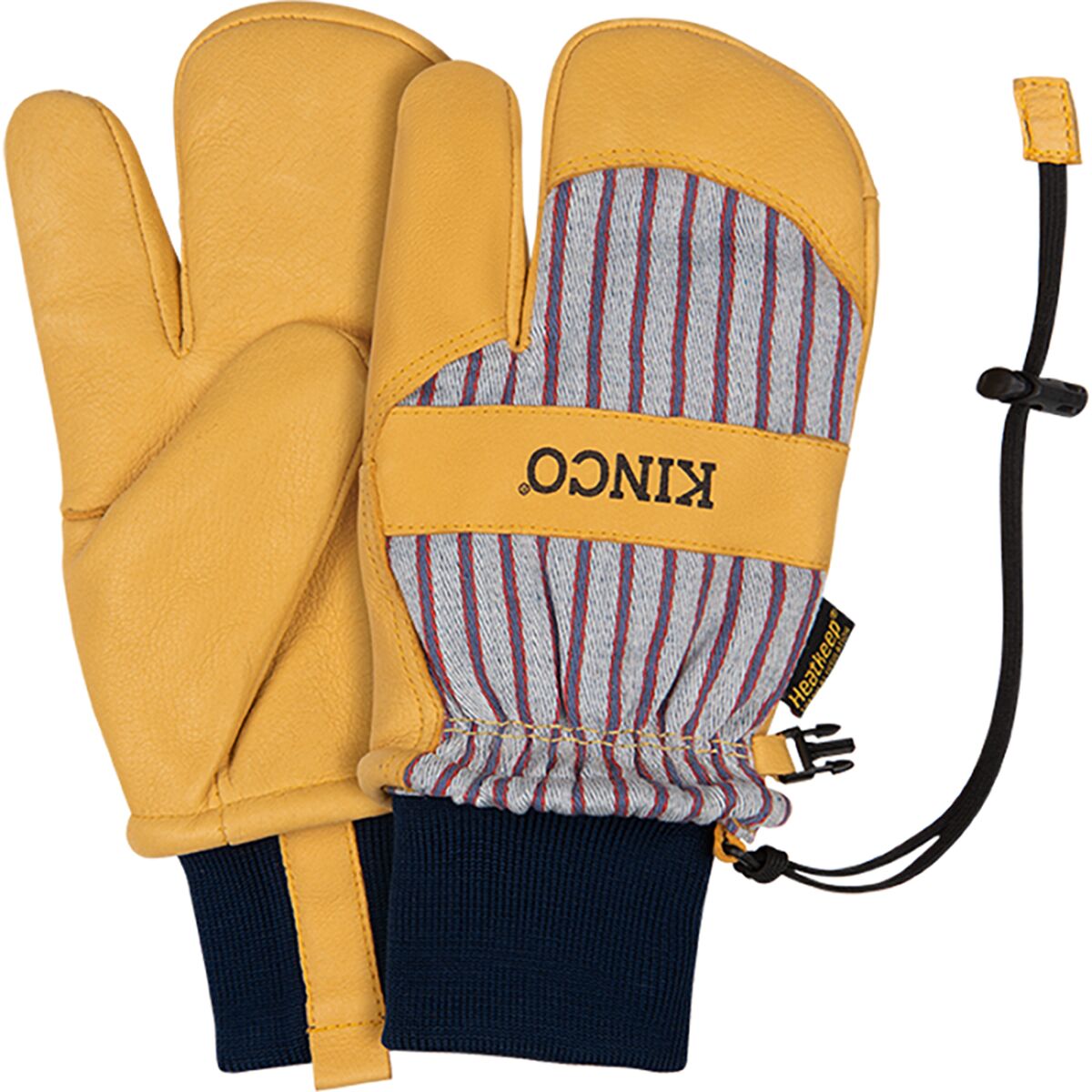 Kinco 1927KWLT Lined Pigskin Lobster Mitten +Knit Wrist Men's