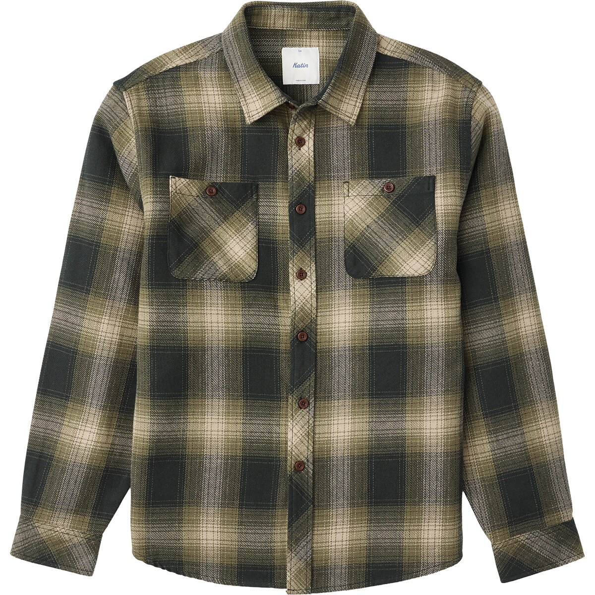 Мужские рубашки Katin Sierra Flannel, цвет: Тёмный оливковый