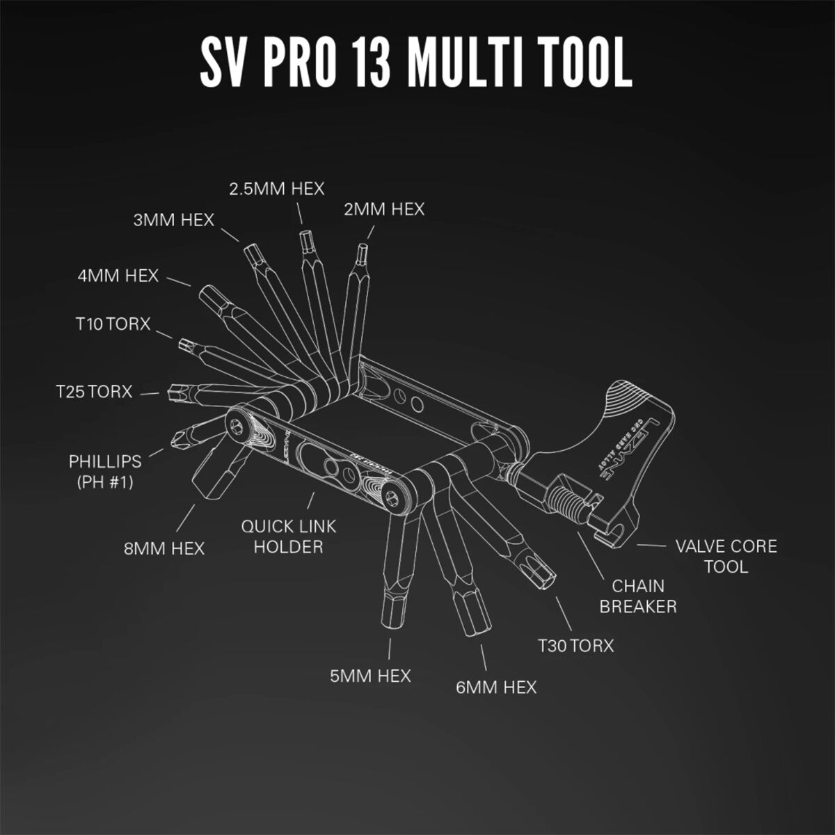 Outil multifonctions vélo Lezyne Rap II Tubeless 13
