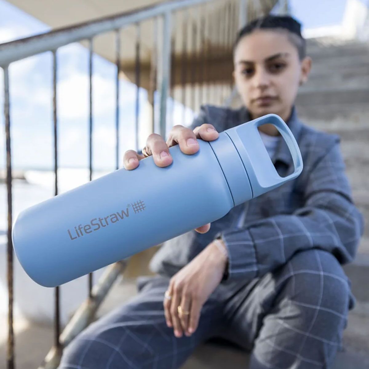LifeStraw Go Series Stainless Steel Filter Bottle - 24oz