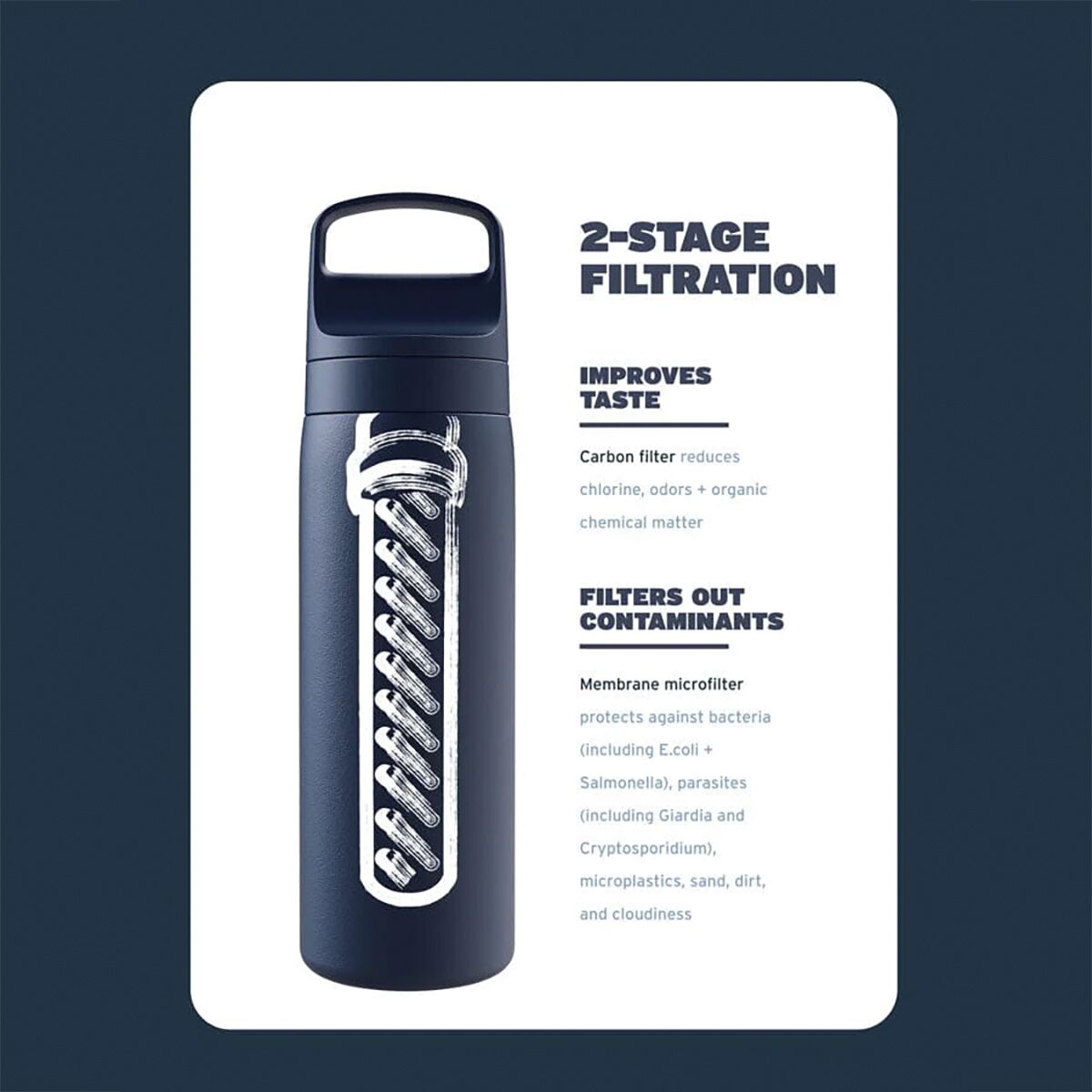 LifeStraw Go Series Stainless Steel Filter Bottle - 18oz