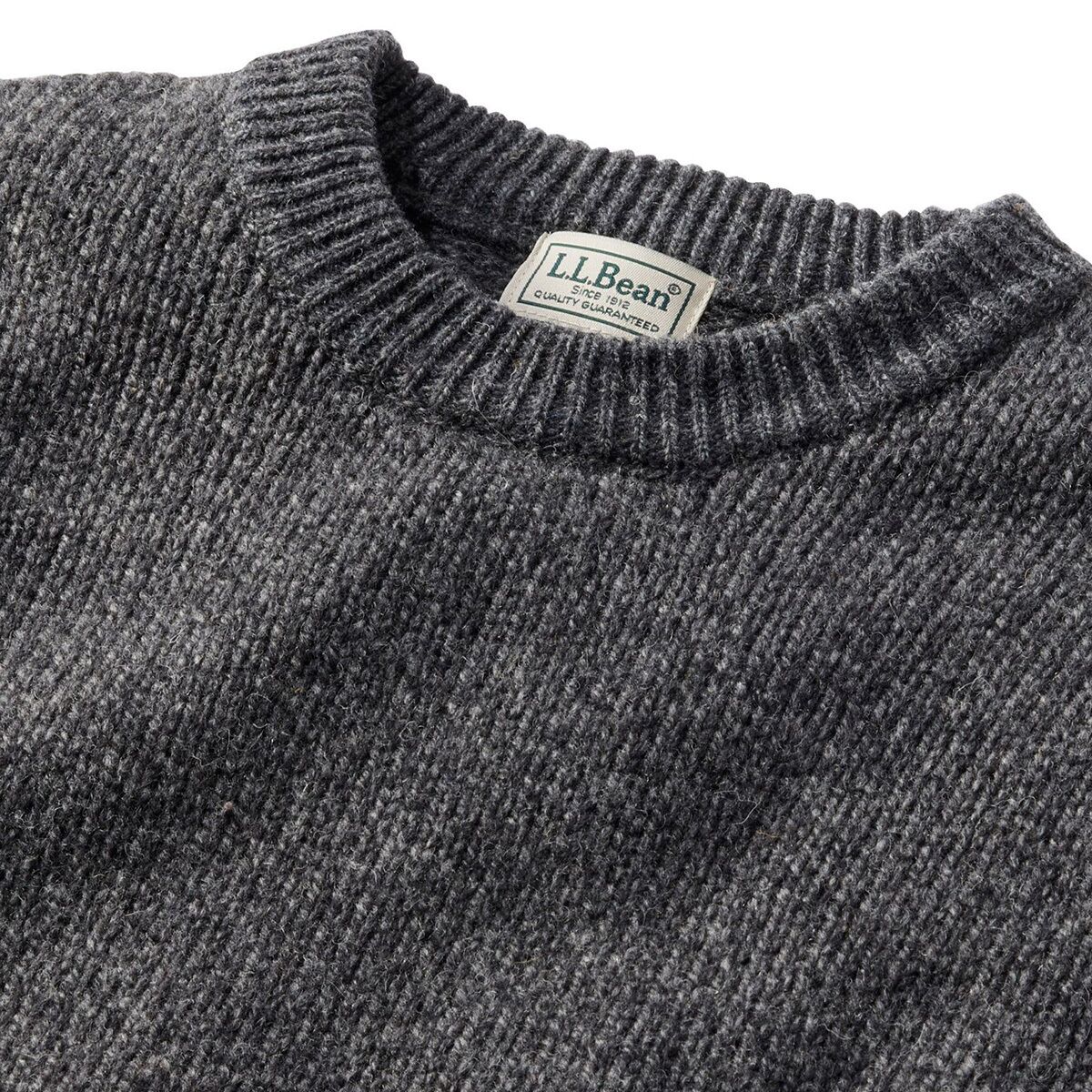 Мужской свитер L.L.Bean Bean's Classic Raggwool Crew, цвет: Угольный — фото 6