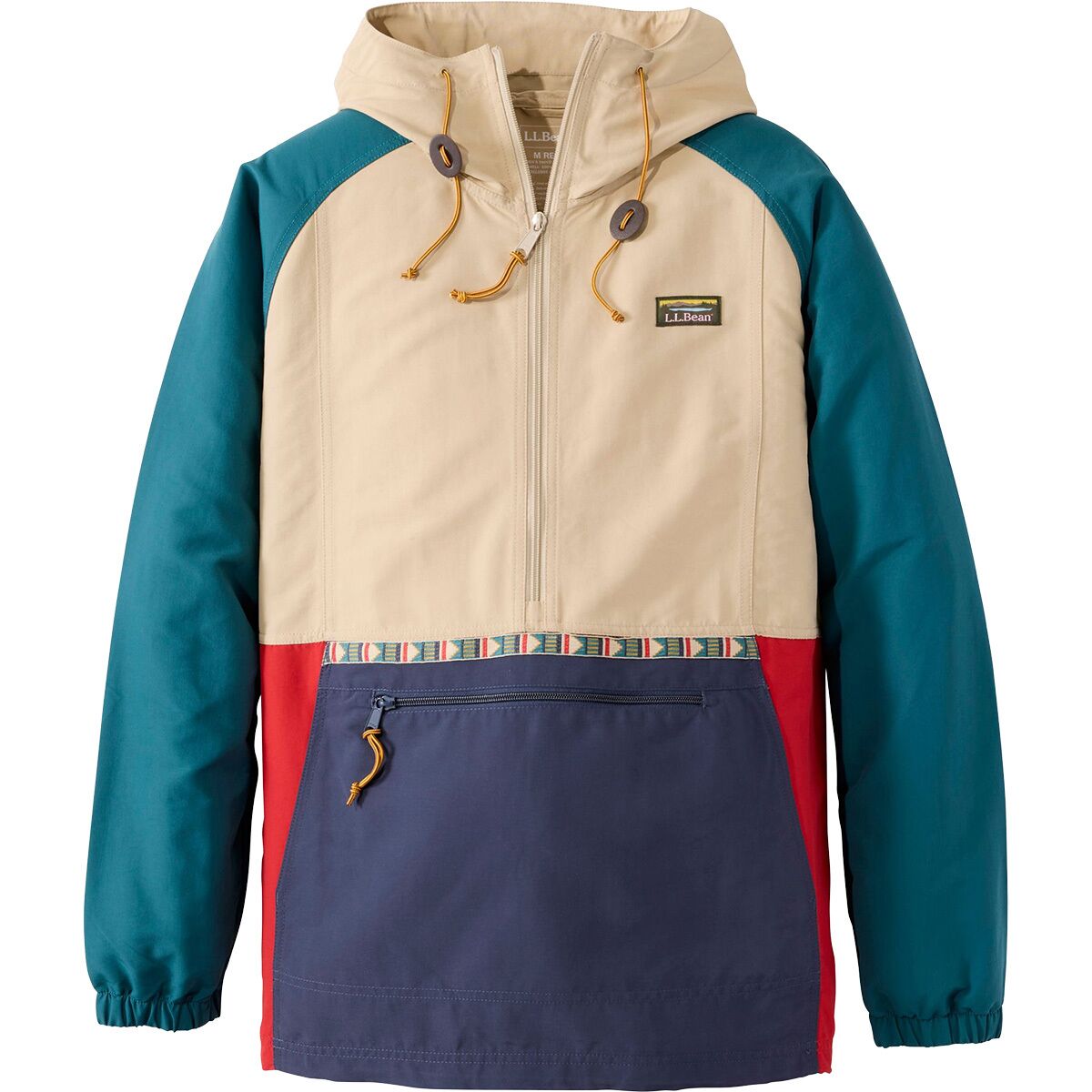 Мужская куртка L.L.Bean Mountain Classic Multi Color Anorak, цвет: Хаки / Стальной серый — фото 3