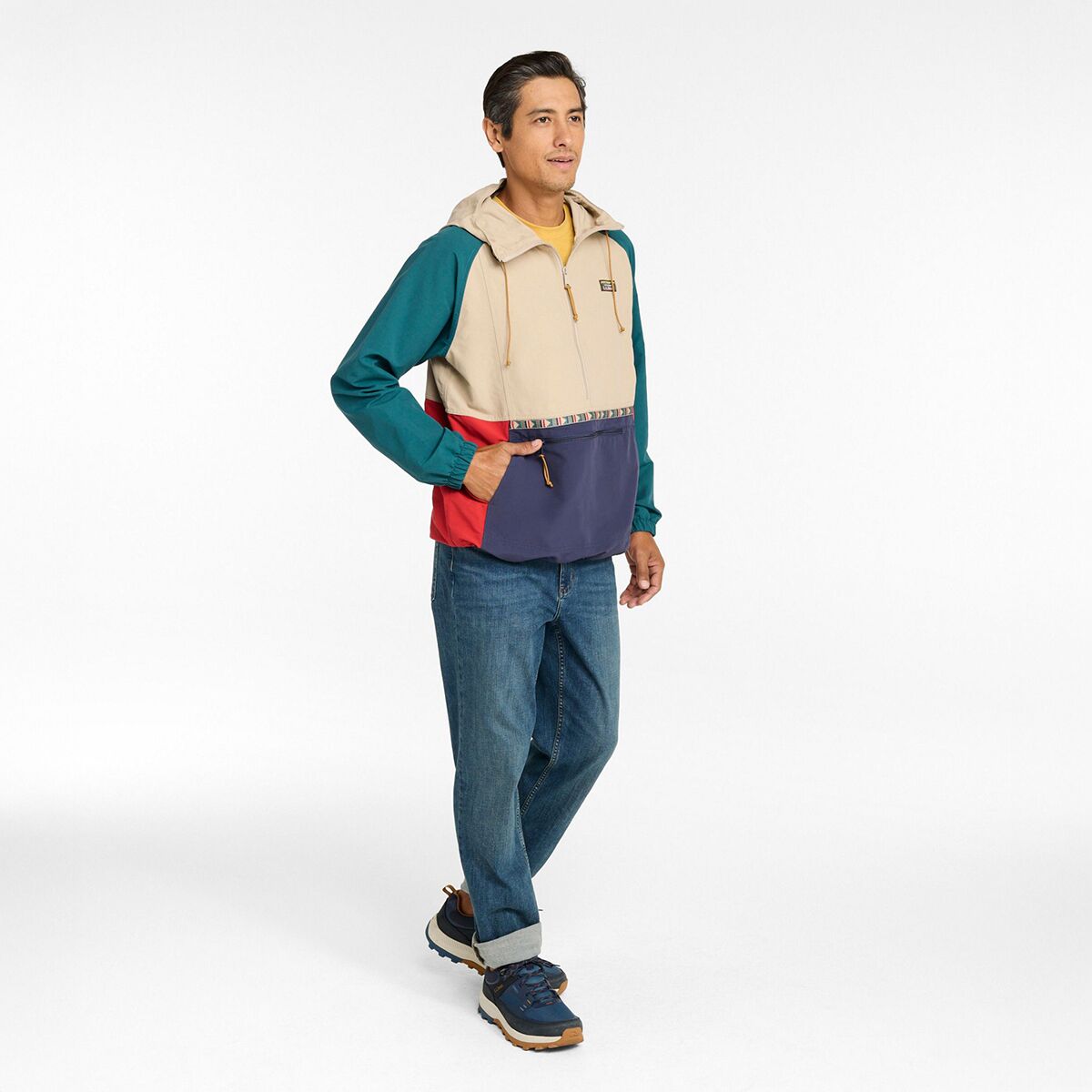 Мужская куртка L.L.Bean Mountain Classic Multi Color Anorak, цвет: Хаки / Стальной серый — фото 4