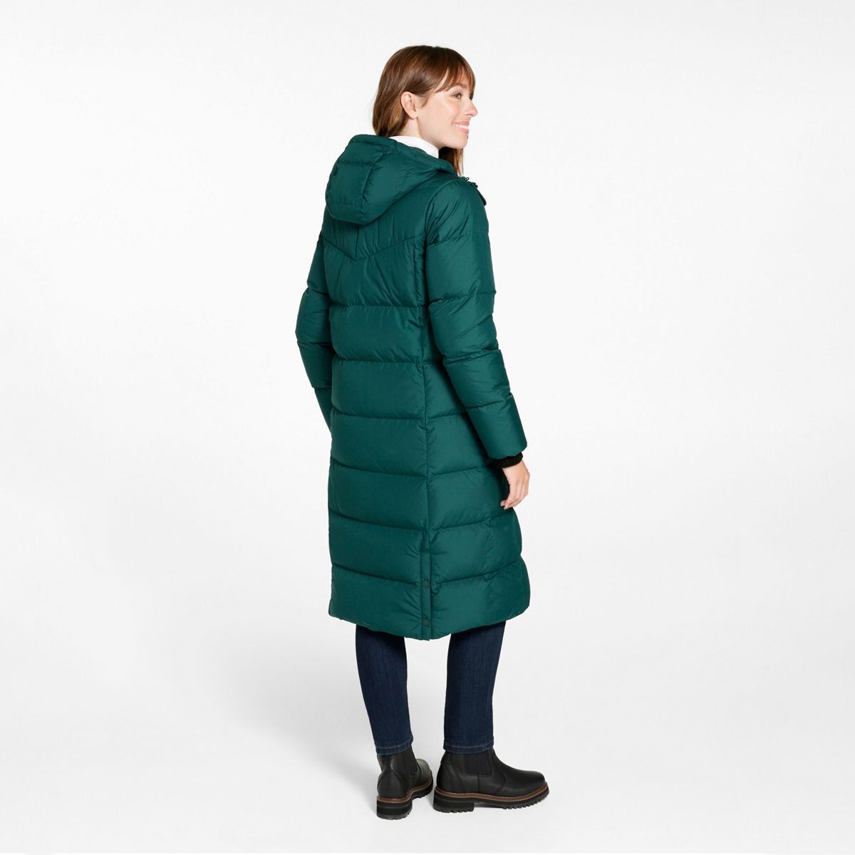 Женская куртка L.L.Bean Popham Puffer, цвет: Тёмный сосновый — фото 7