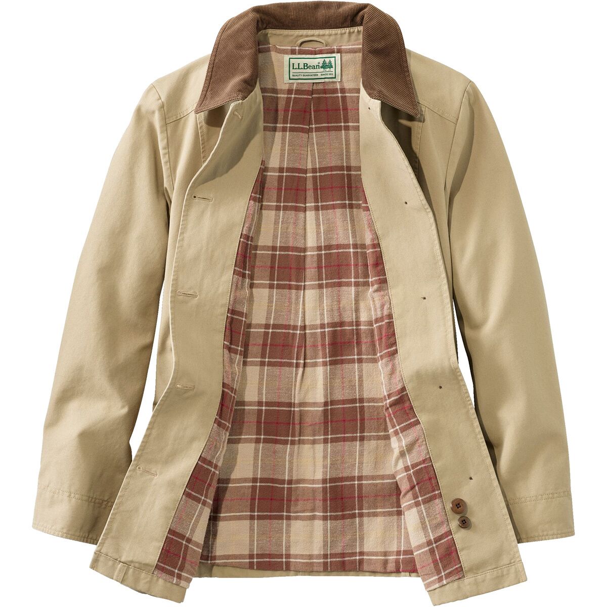 Женское пальто L.L.Bean Adirondack Barn Flannel Lined, цвет: Тёмный хаки — фото 4
