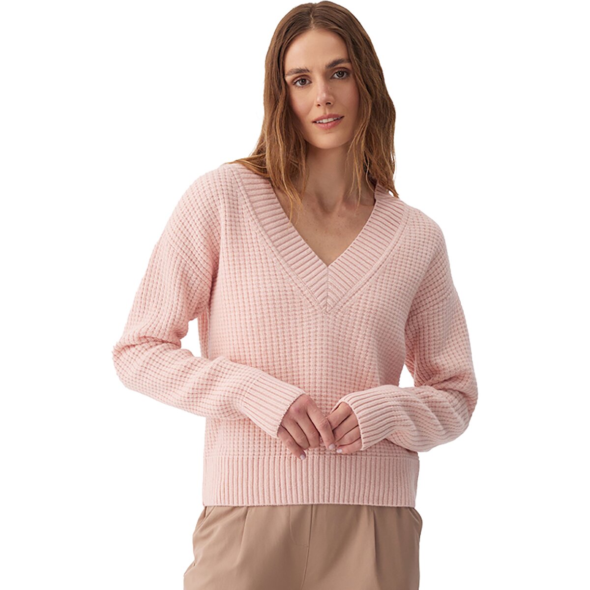 Женский свитер Lole Verdun V-Neck, цвет: Меланжевый