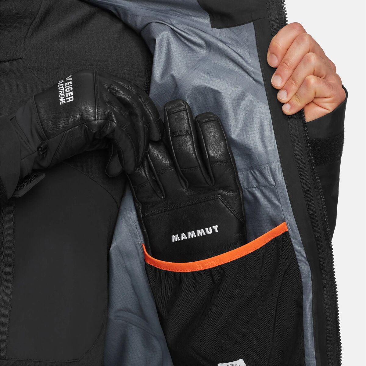 Мужская куртка Mammut Eiger Nordwand Advanced HS Hooded, цвет: Чёрный — фото 3