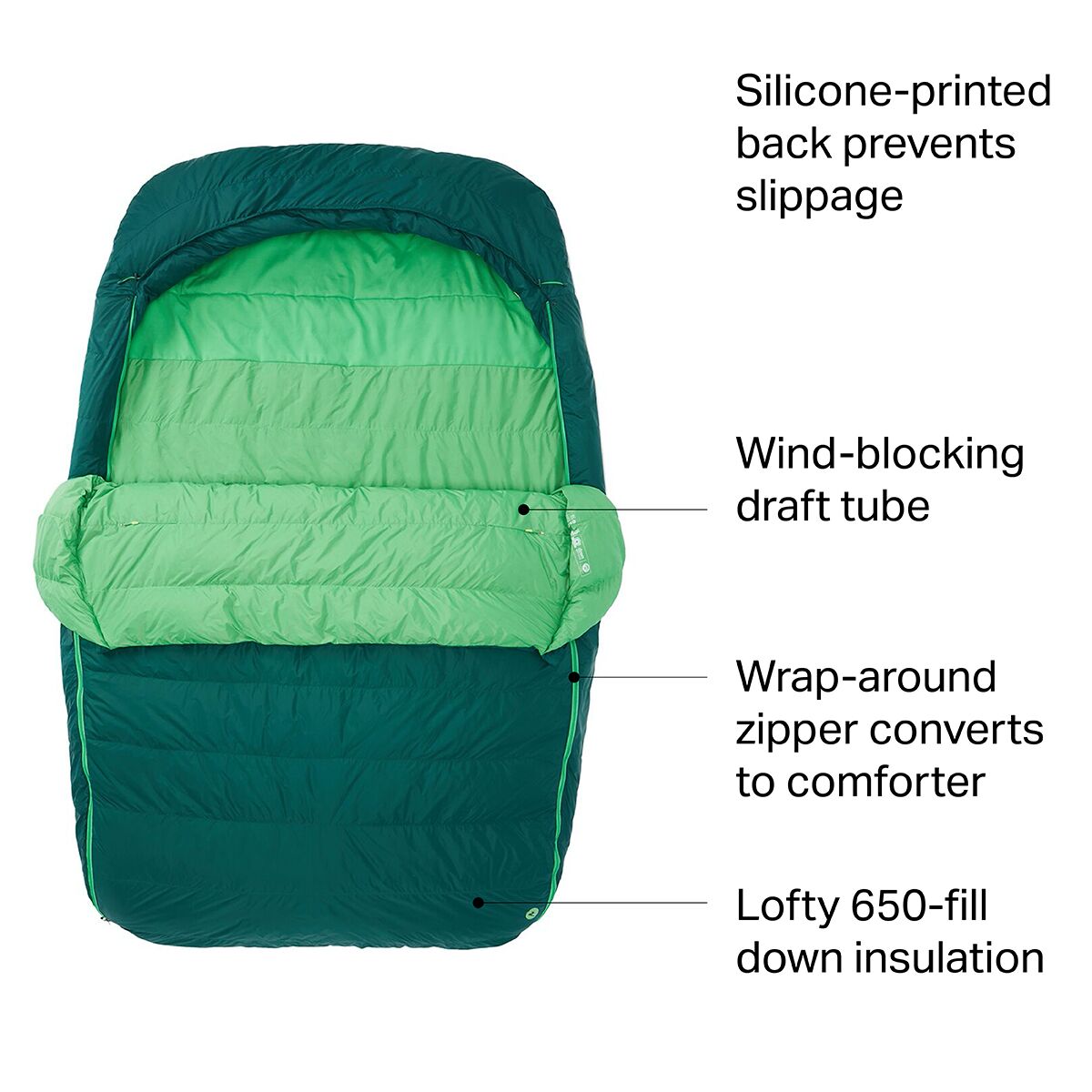 Marmot Yolla Bolly Doublewide 30 Sleeping Bag 30F Down Hike & Camp
