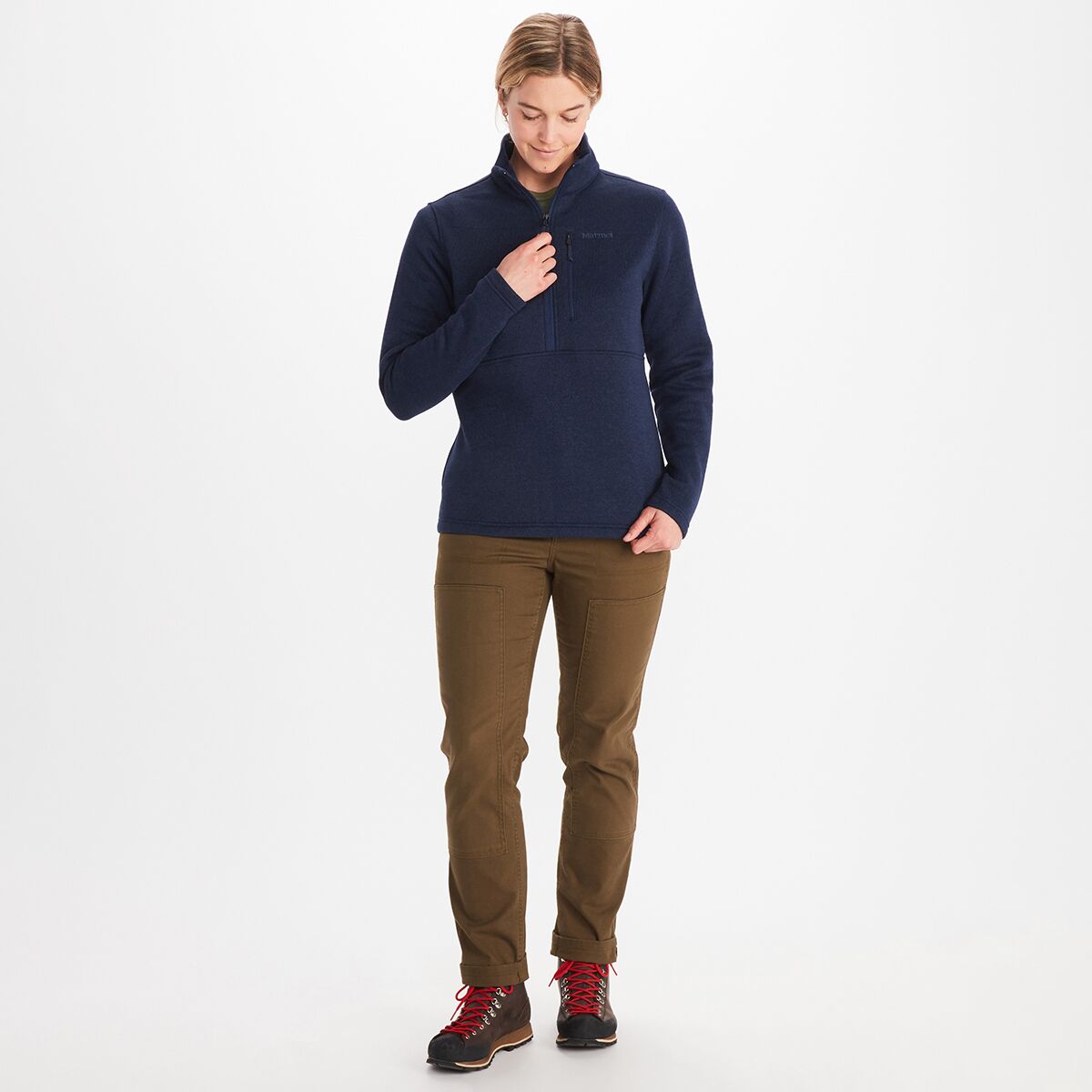 Женский свитер Marmot Drop Line 1/2-Zip Pullover, цвет: Тёмно-синий — фото 3