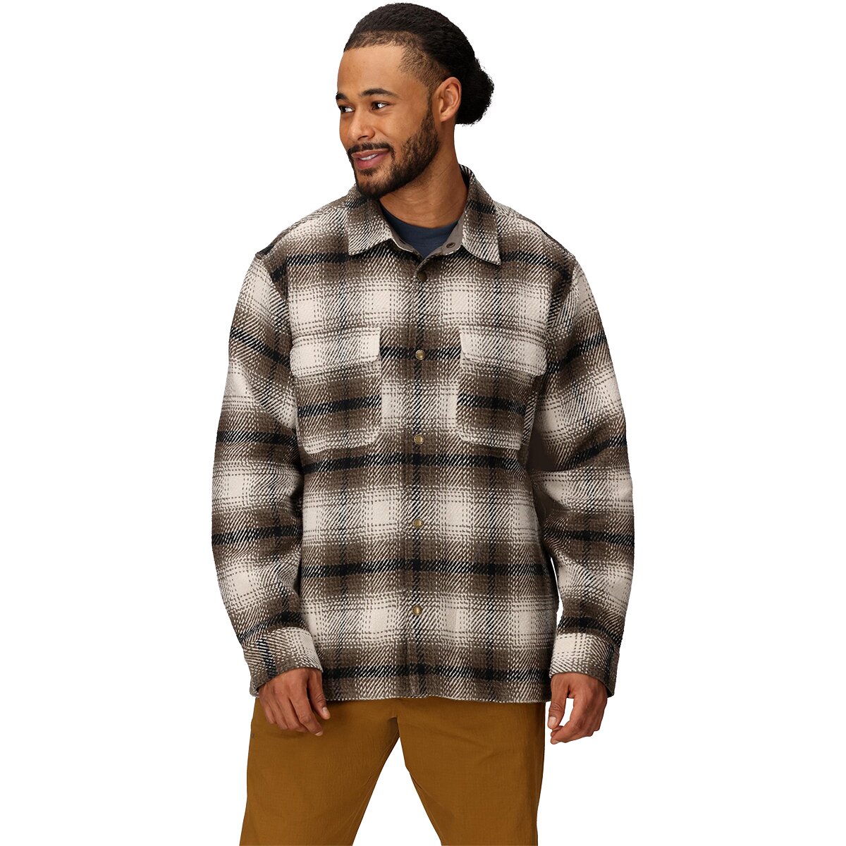 Мужская рубашка Marmot Open Weave Heavyweight Flannel Overshirt, цвет: Берёзовый — фото 1