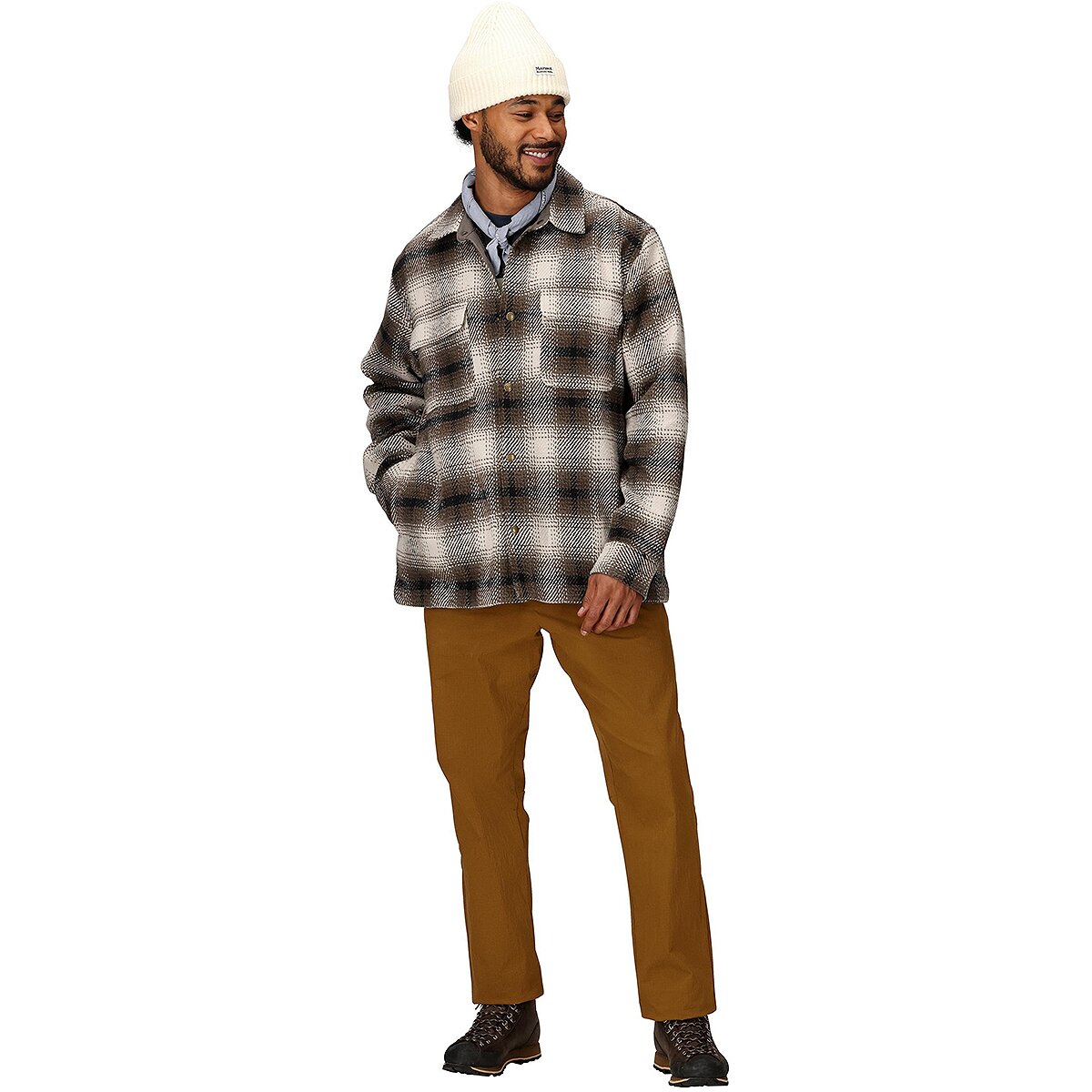 Мужская рубашка Marmot Open Weave Heavyweight Flannel Overshirt, цвет: Берёзовый — фото 4