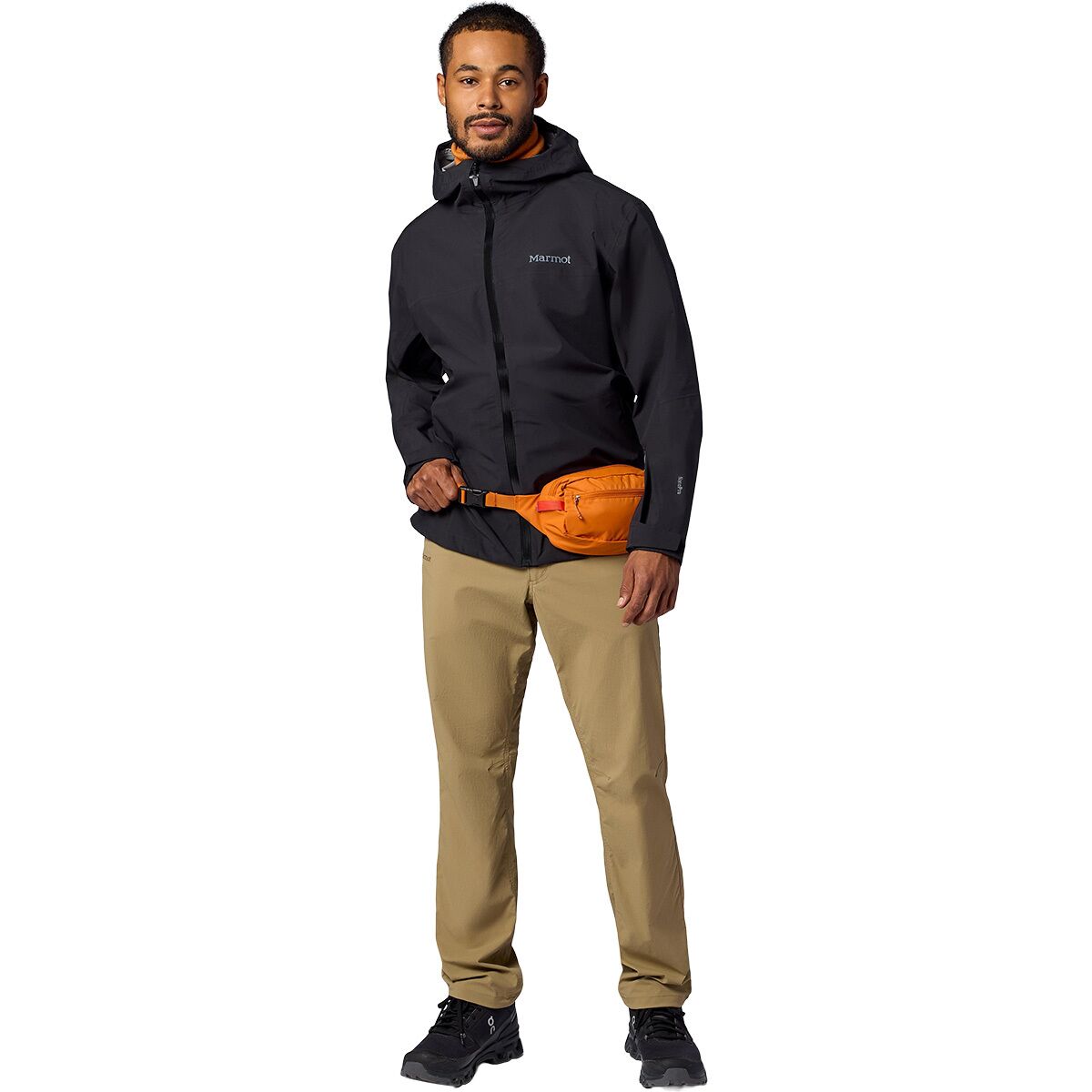 Мужская куртка Marmot PreCip Evo Flex, цвет: Чёрный — фото 8