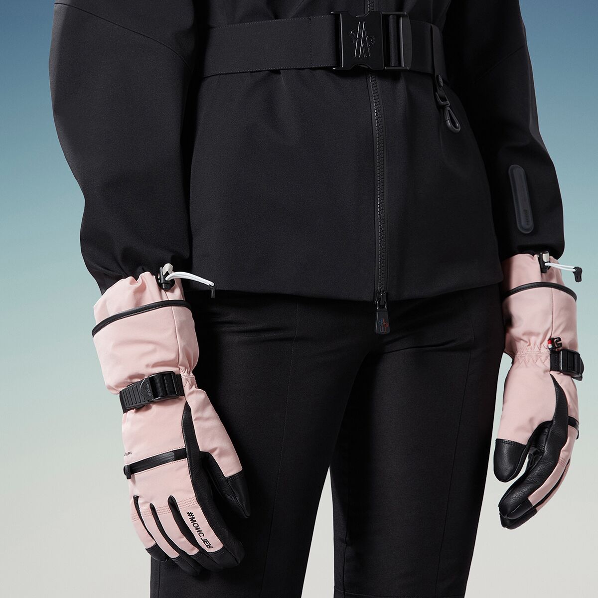 Moncler Grenoble Technical Leather Ski Gloves Women's Accessories