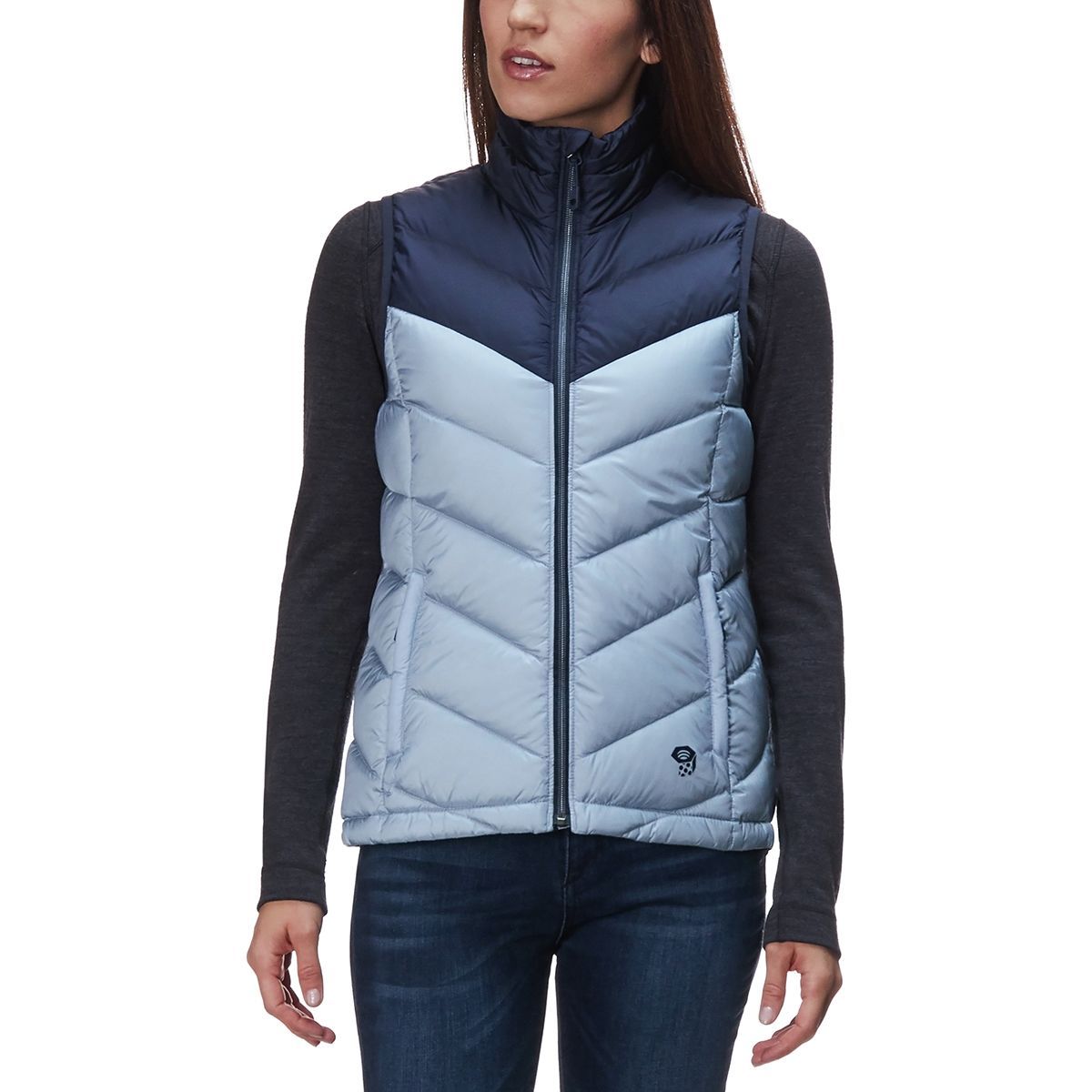 women's down vest no collar