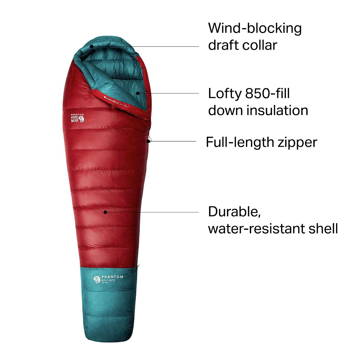 Mountain Hardwear Phantom Sleeping Bag 0F Down Hike & Camp